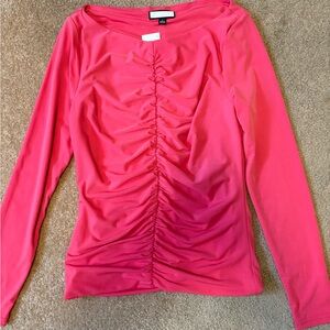 J. Crew Womens tophot Pink Ruched Long Sleeve  EXCELLENTNEVERWORN FAST SHIPPING
